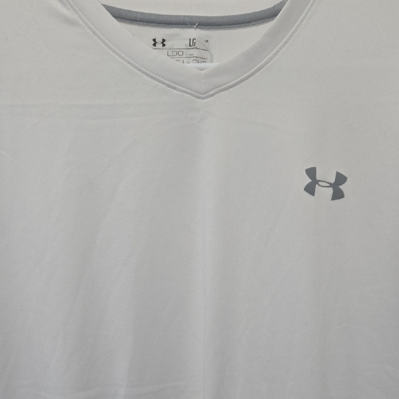 Under Armour Men's White V-Neck Tee - Picture 2 of 3